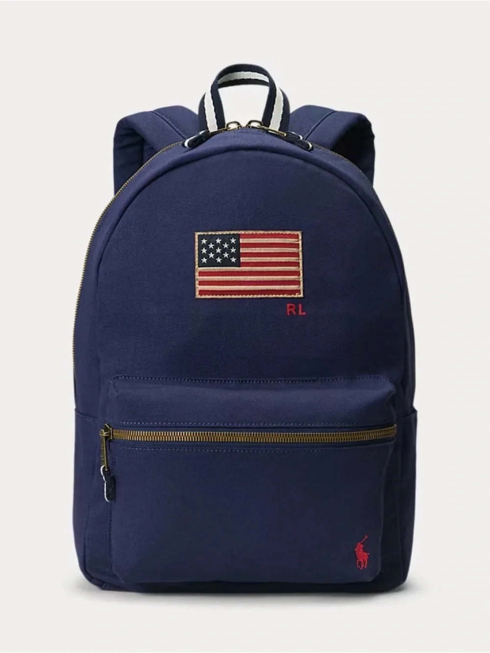 Polo Ralph Lauren American flag Pony Canvas Navy Backpack Laptop Sleeve